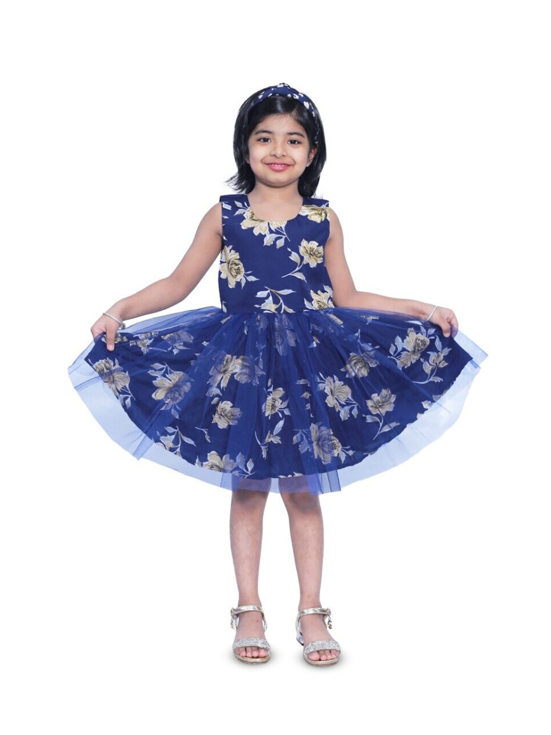 

BAESD Girls Floral Fit & Flare Dress, Blue
