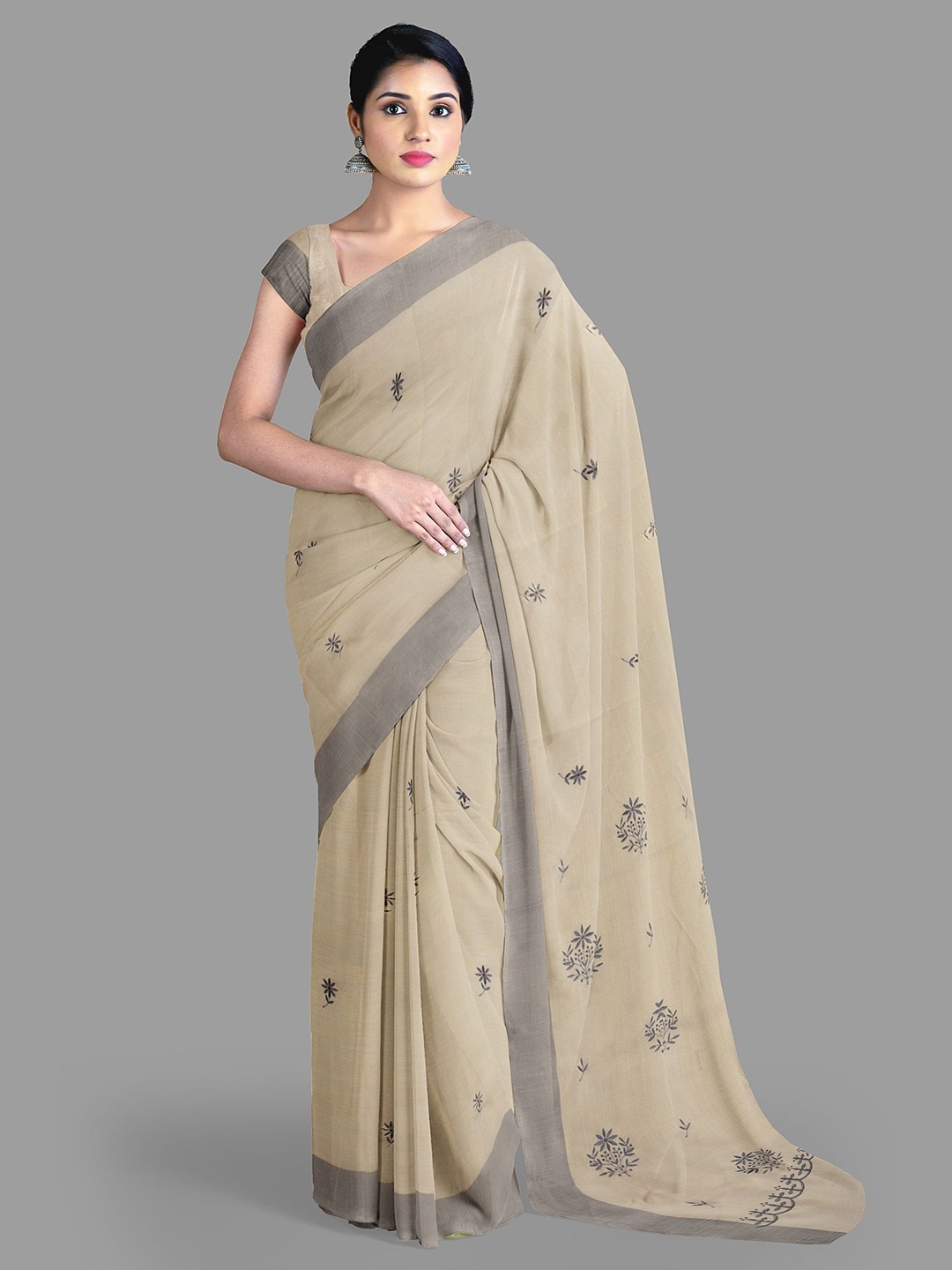 

The Chennai Silks Ethnic Motifs Banarasi Saree, Beige