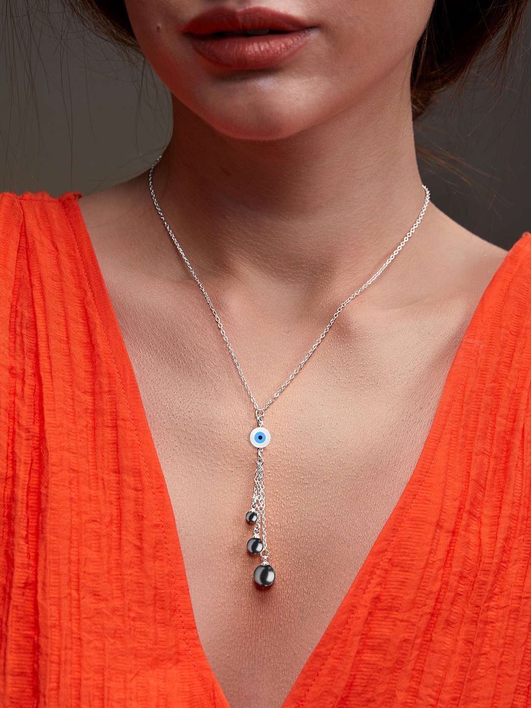

MINUTIAE Brass Silver-Plated Necklace