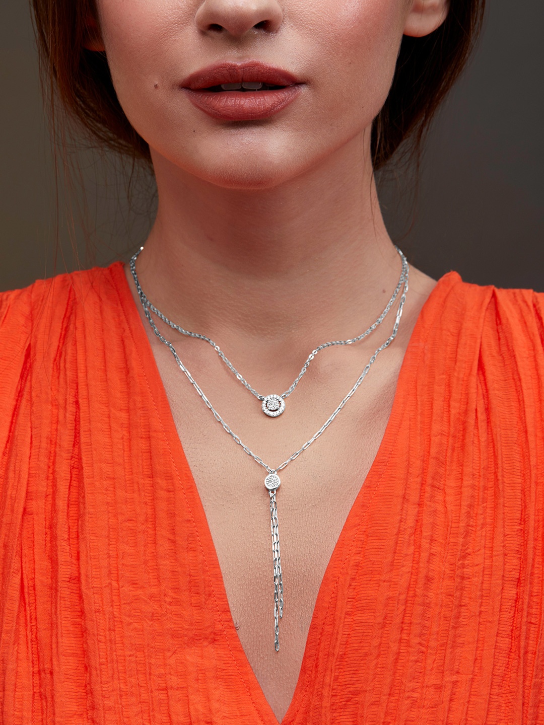 

MINUTIAE Brass Silver-Plated Necklace