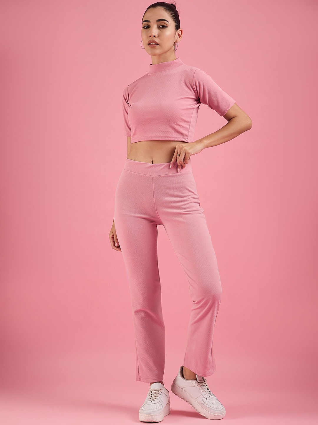 

Wool Trees High Neck Top & Trousers Co-Ords, Pink
