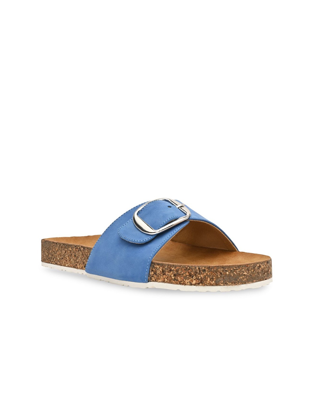 

Rocia Buckle Detail Open Toe Flats, Blue