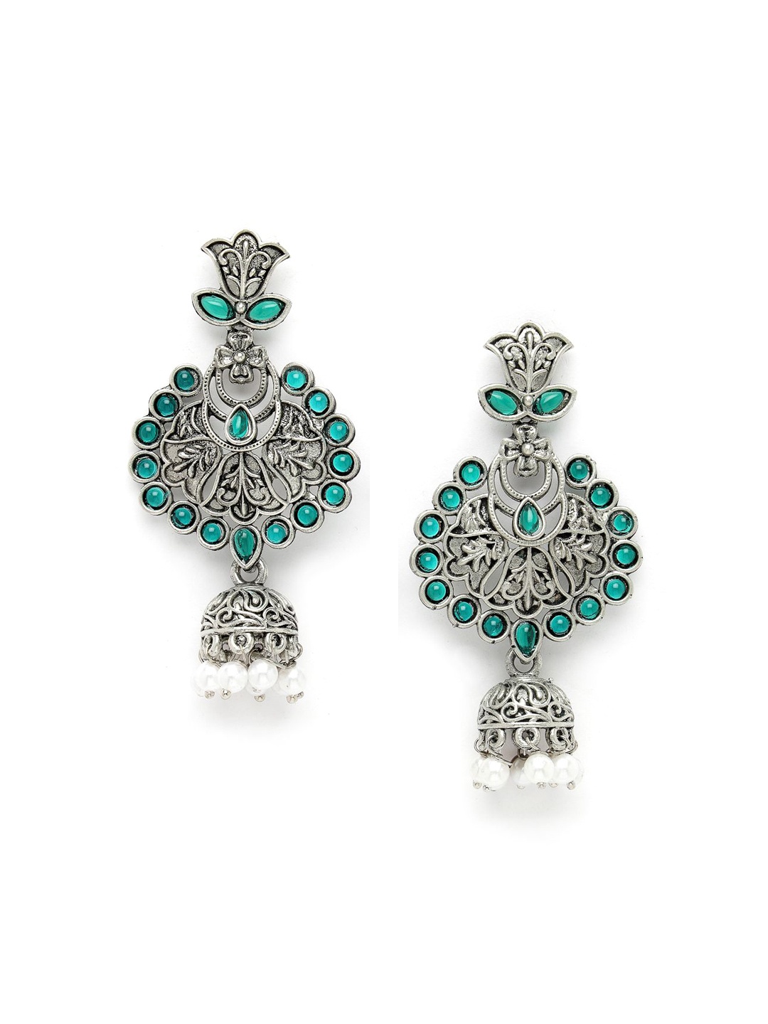 

ADIVA Silver-Plated Classic Jhumkas
