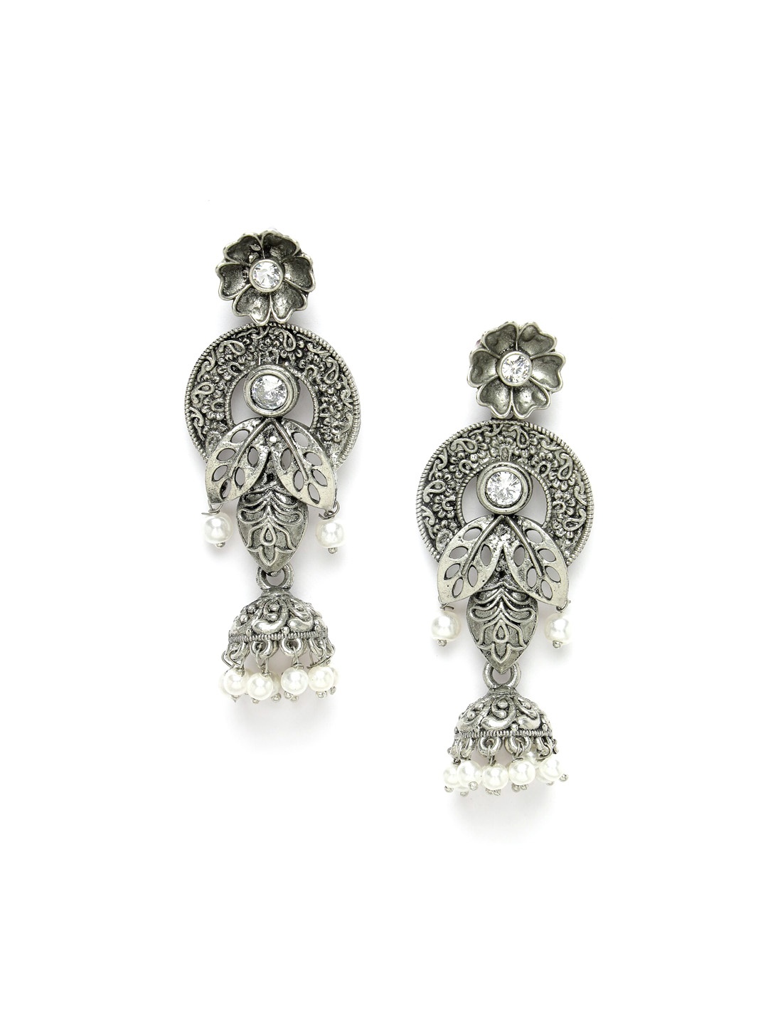 

ADIVA Silver-Plated Classic Jhumkas