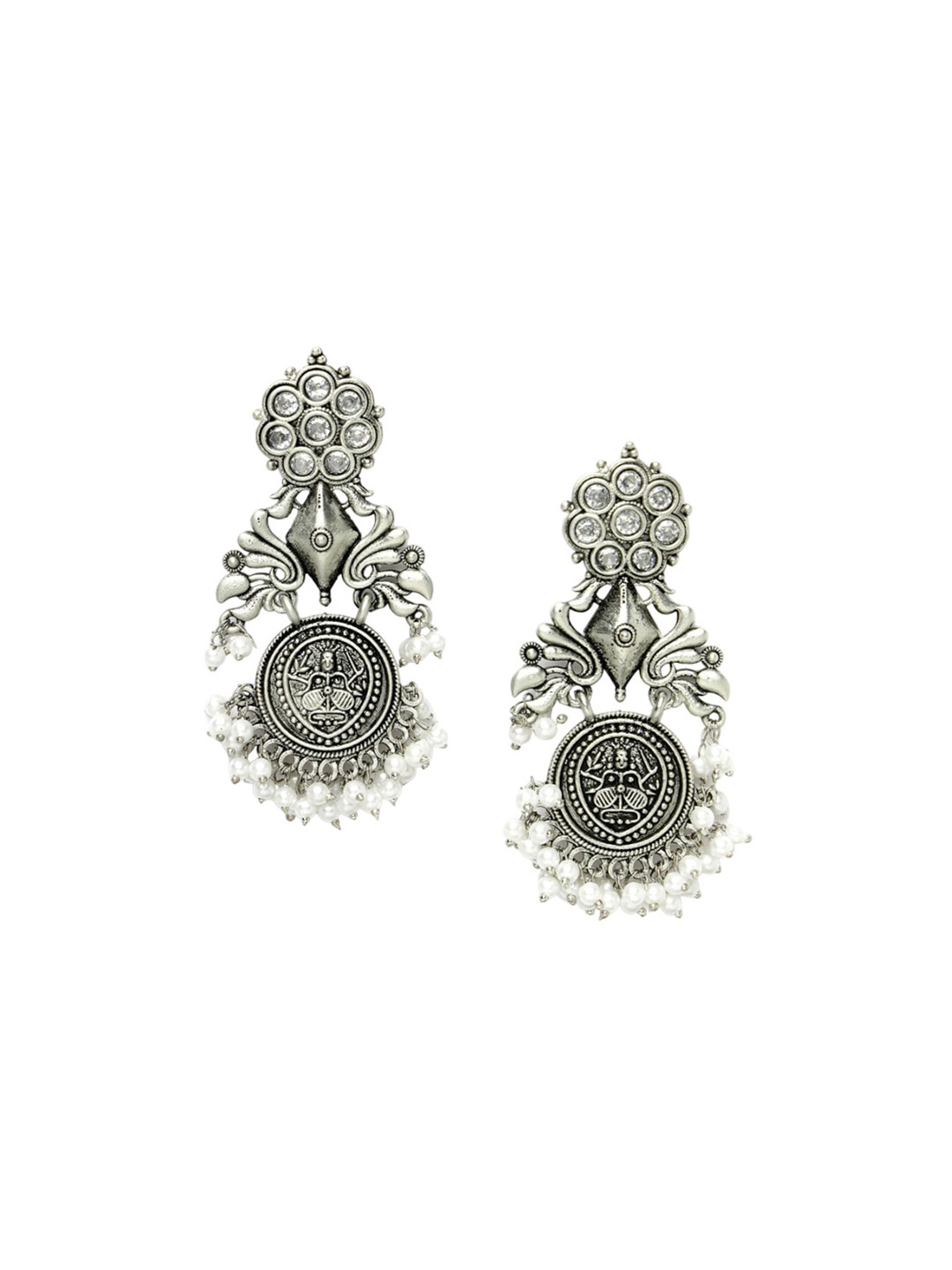 

ADIVA Silver-Plated Contemporary Drop Earrings
