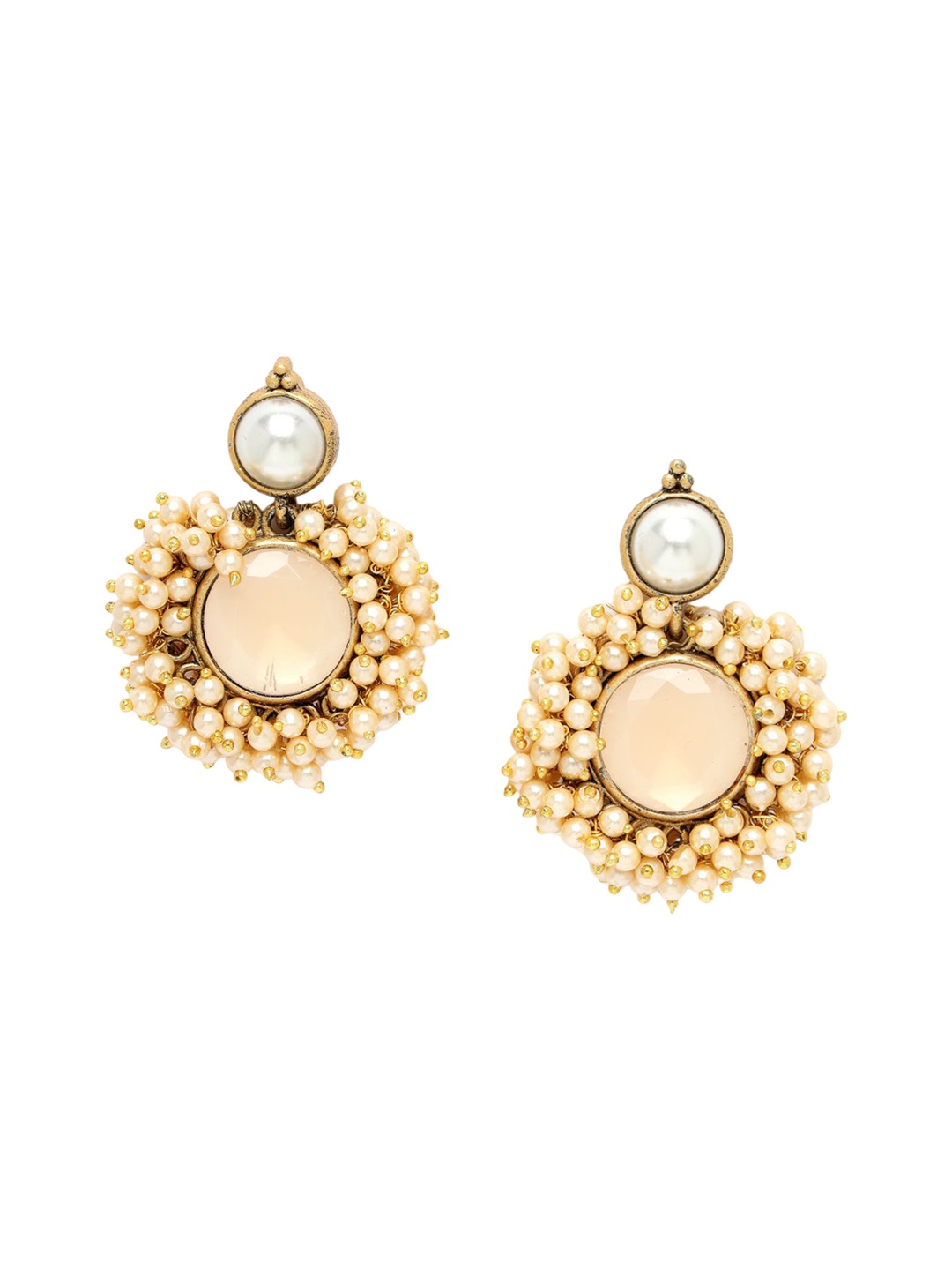 

ADIVA Gold-Plated Stone Studded Drop Earrings