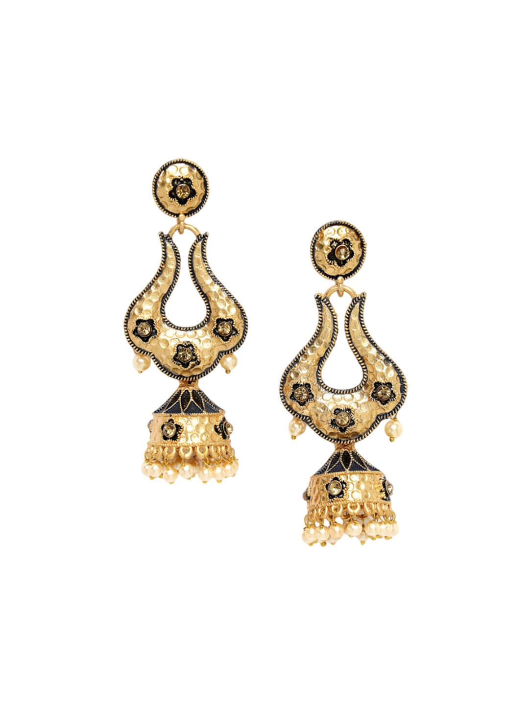 

ADIVA Gold-Plated Dome Shaped Jhumkas Earrings