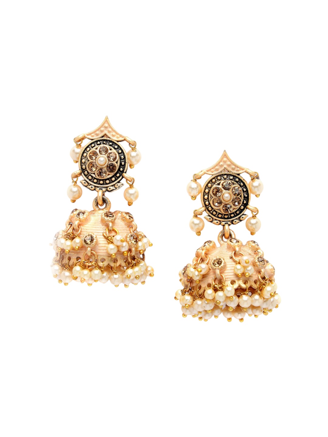 

ADIVA Gold-Plated Dome Shaped Jhumkas