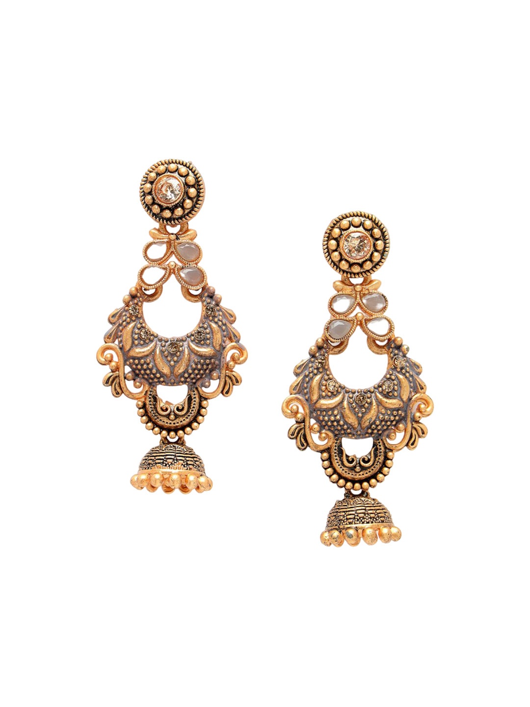 

ADIVA Gold-Plated Classic Jhumkas Earrings