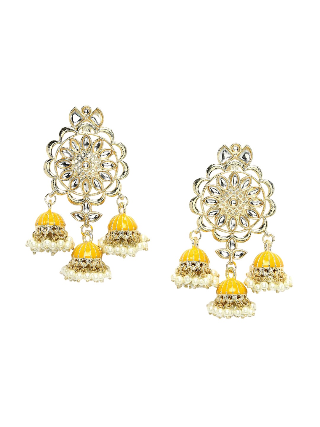 

ADIVA Gold-Plated Dome Shaped Jhumkas