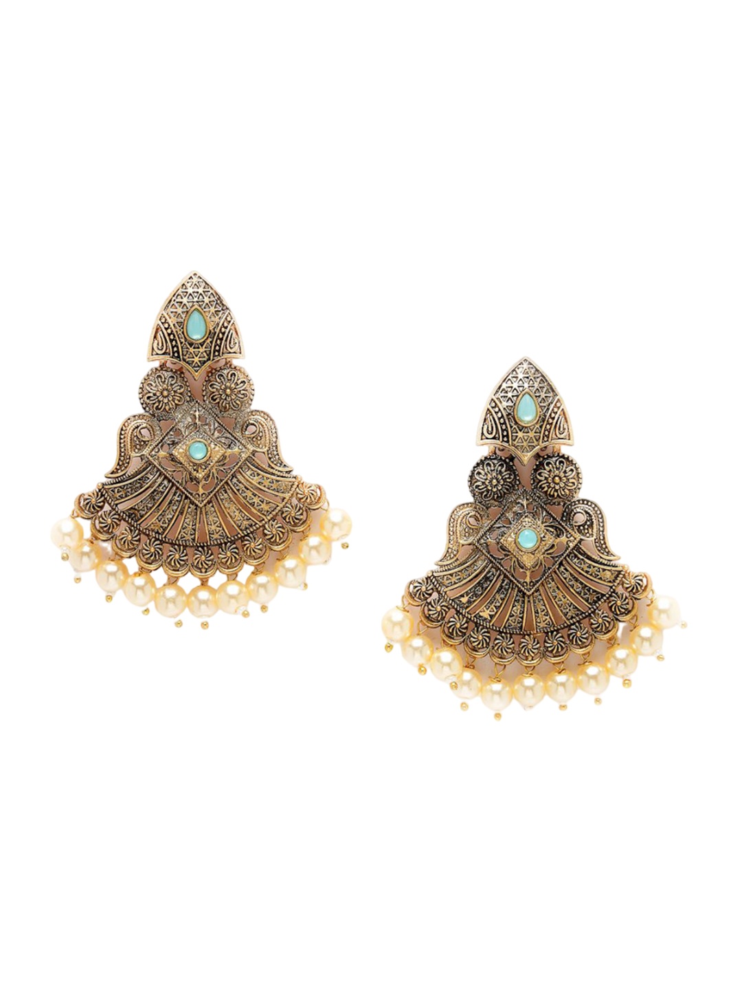 

ADIVA Gold-Plated Crescent Shaped Chandbalis Earrings