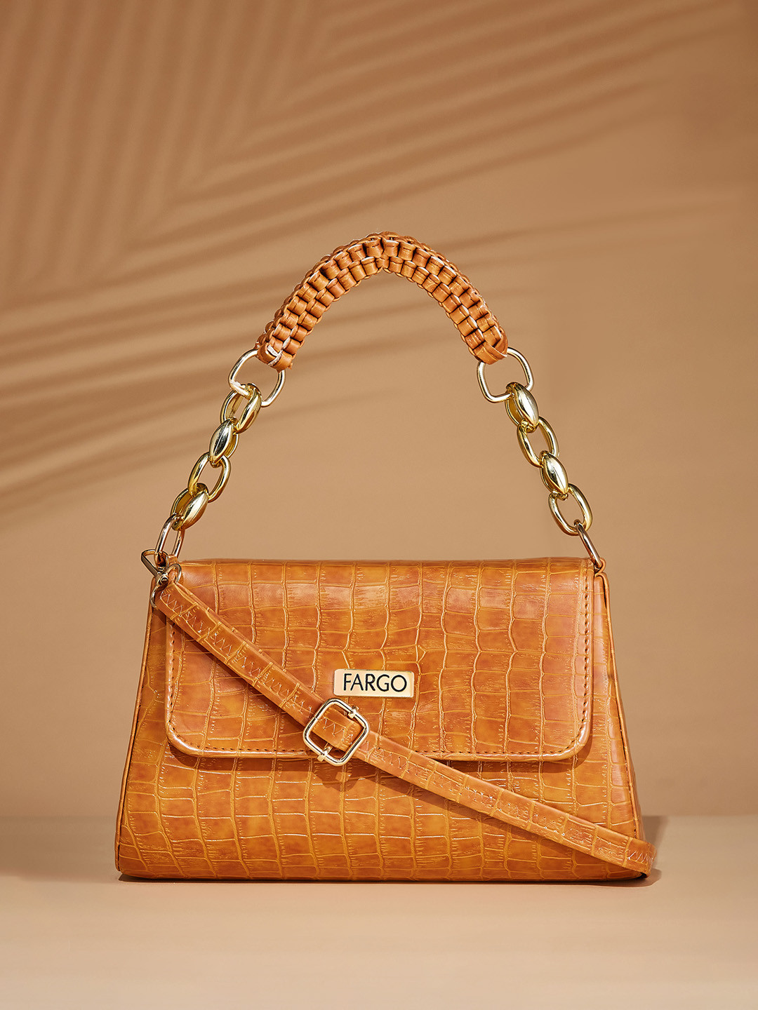 

FARGO Textured Structured Handheld Bag, Yellow