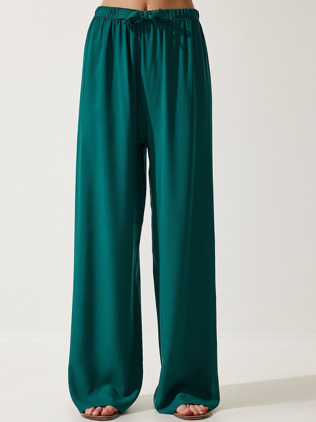 

Happiness istanbul Women Cotton Trouser, Turquoise blue