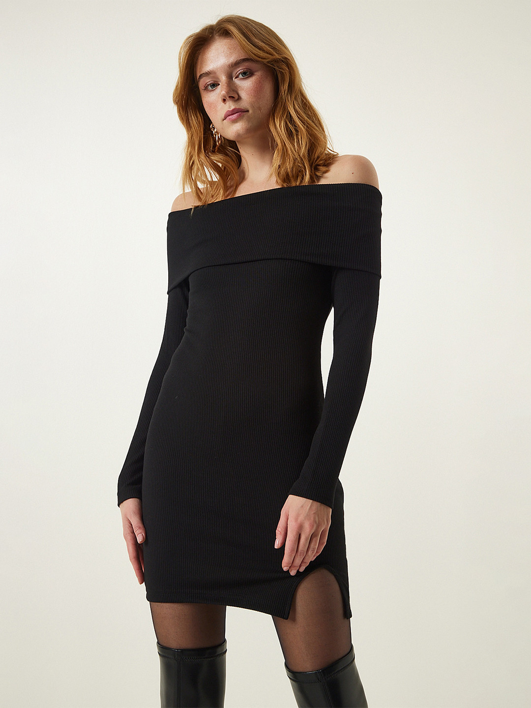 

Happiness istanbul Off-Shoulder Bodycon Dress, Black