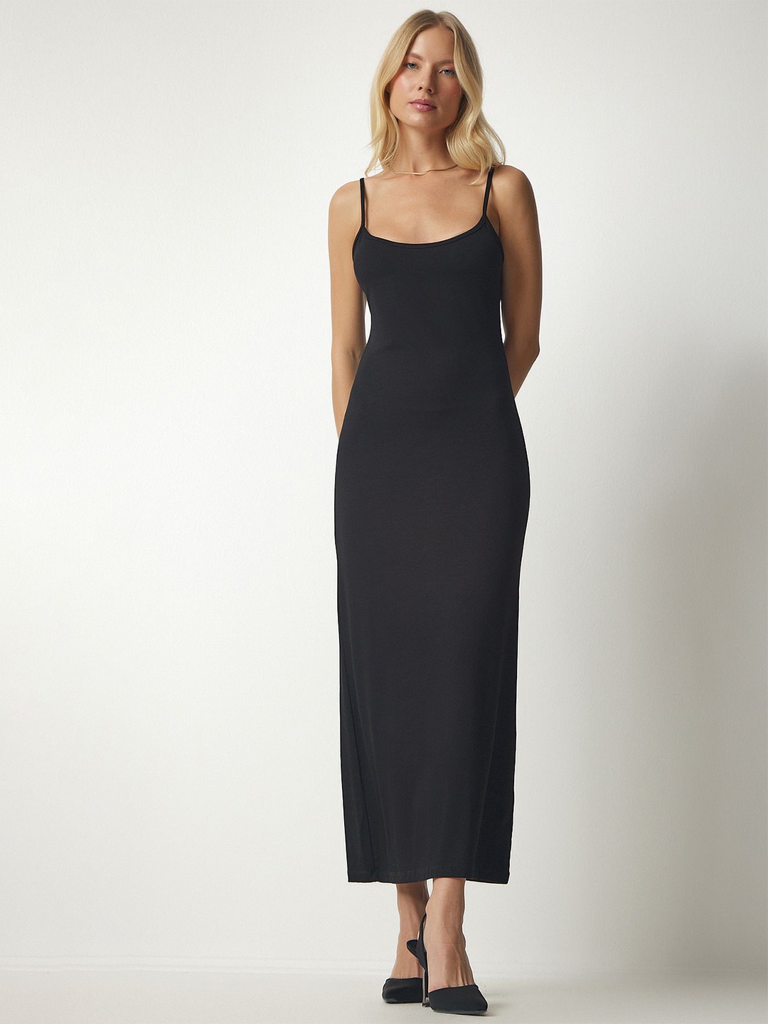 

Happiness istanbul Shoulder Straps Maxi Dress, Black