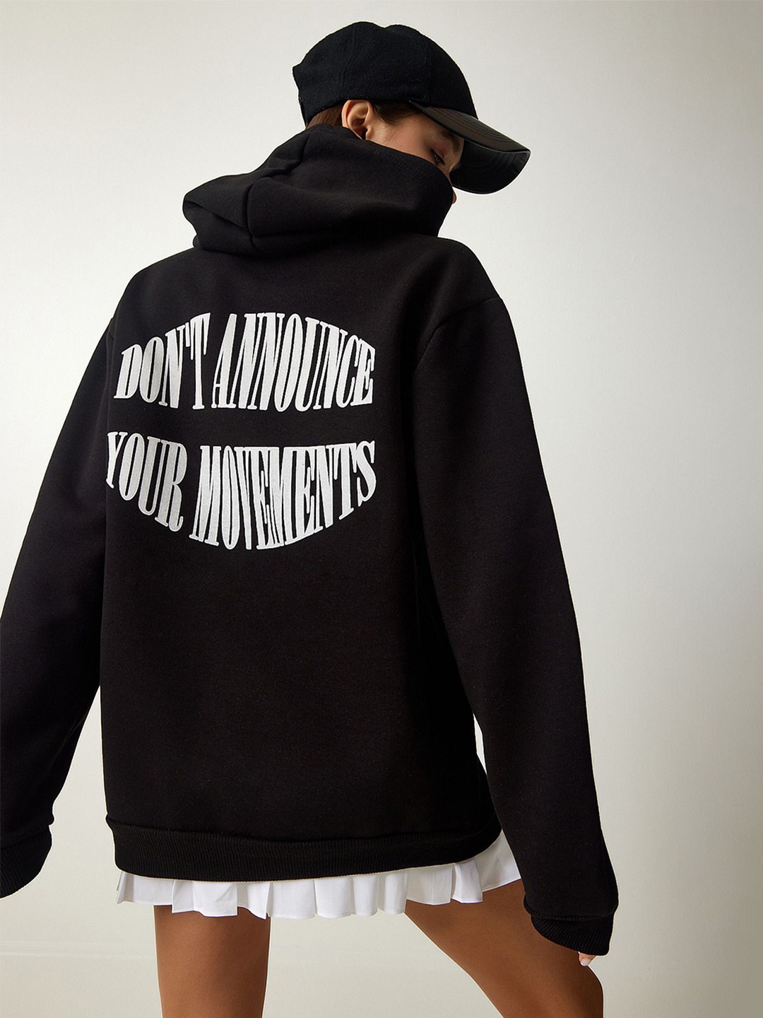 

Happiness istanbul Printed Hooded Long Sleeves Cotton Sweatshirt, Na