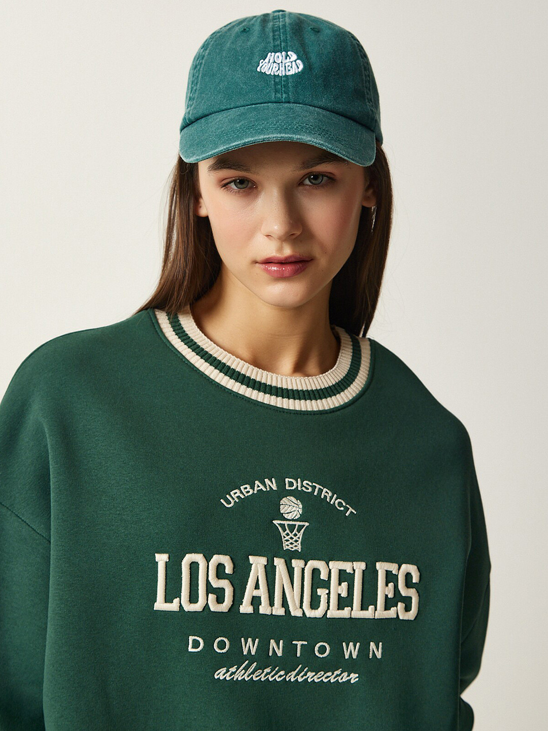 

Happiness istanbul Printed Round Neck Long Sleeves Cotton Sweatshirt, Na