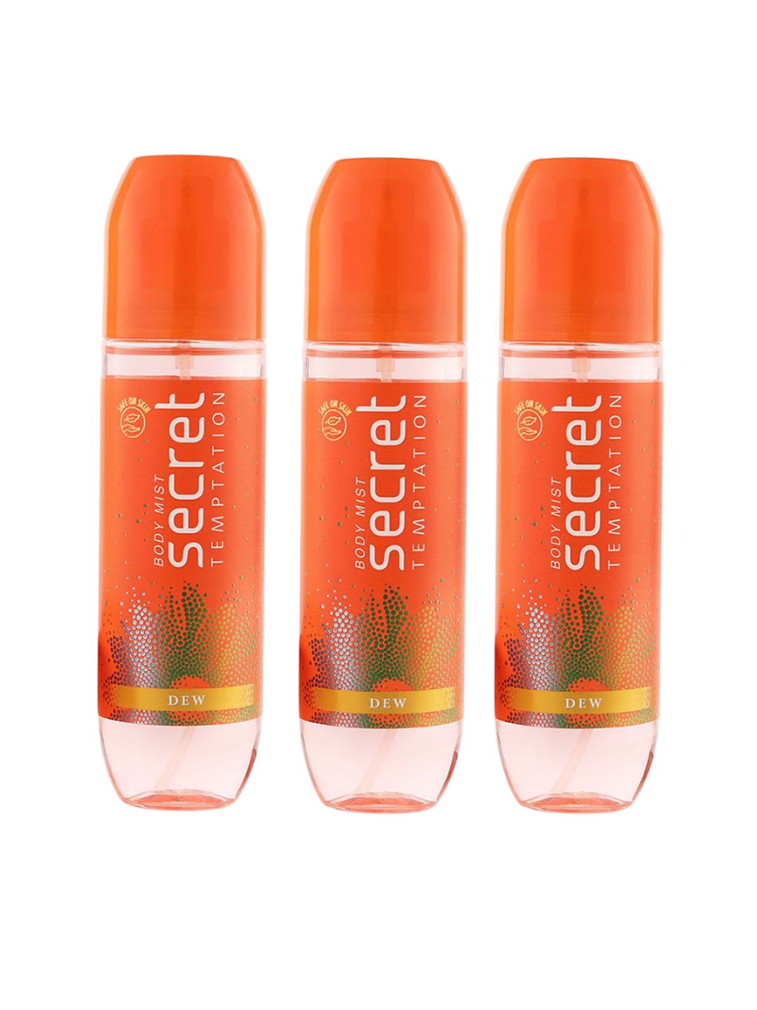 

Secret Temptation Women Set of 3 Dew Long Lasting Body Mist - 120 ml each, Orange