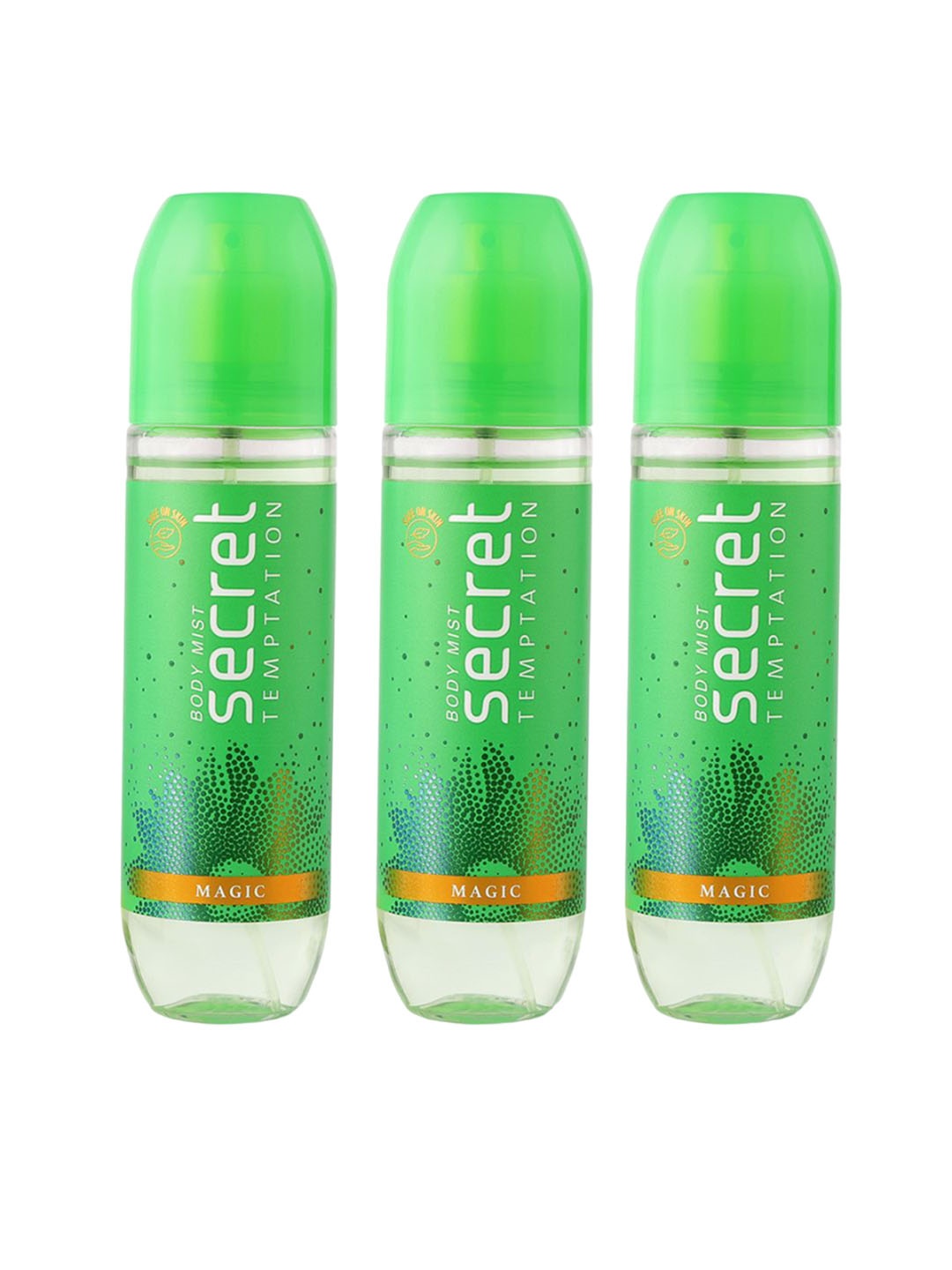 

Secret Temptation Women Set of 3 Magic Long Lasting Body Mist - 120 ml each, Green