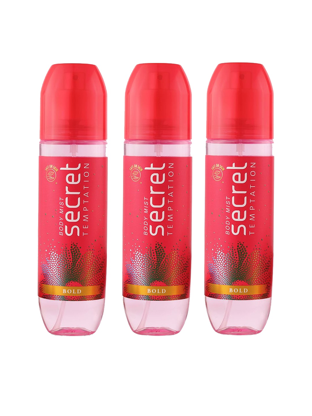 

Secret Temptation Women Set Of 3 Bold Long-Lasting Body Mist - 120ml Each, Red