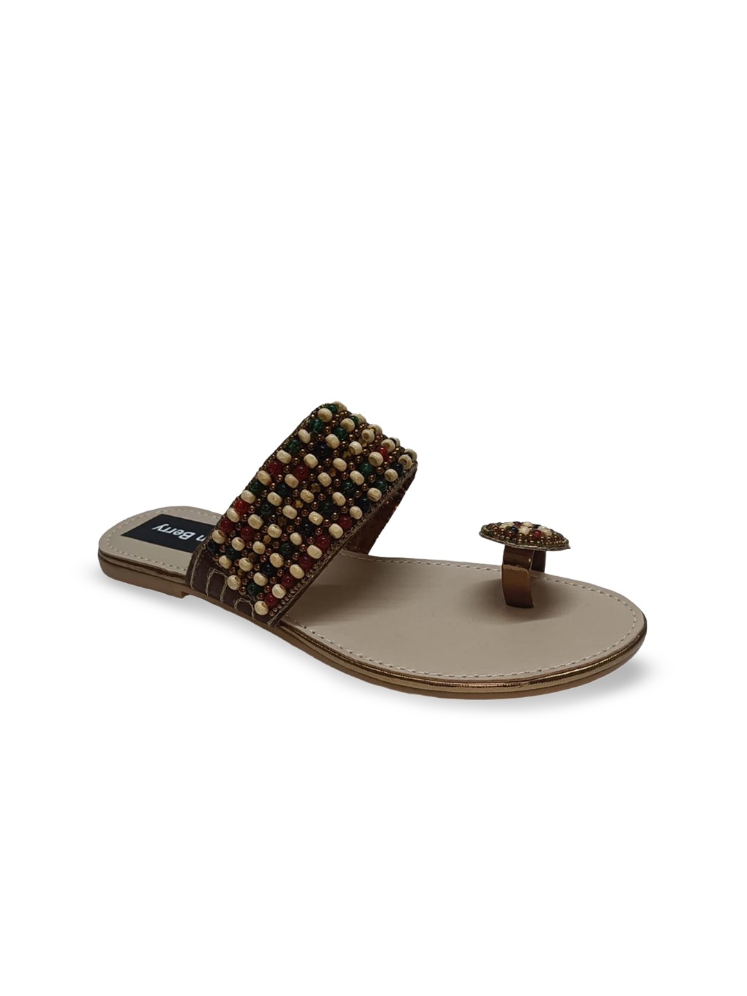 

WOMENS BERRY Embellished One Toe Flats, Red
