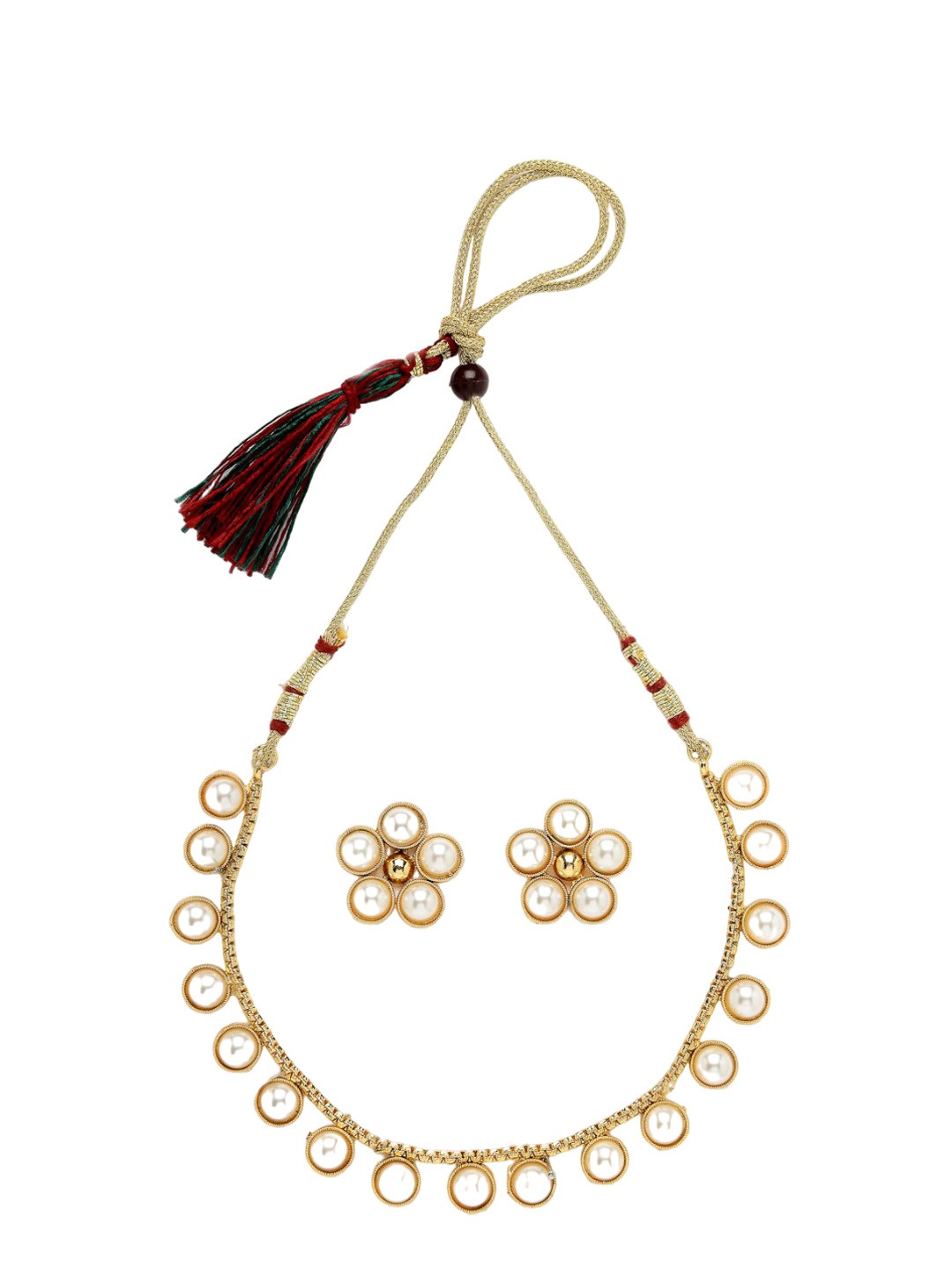 

ADIVA Gold-Plated Stones Studded Jewellery Set