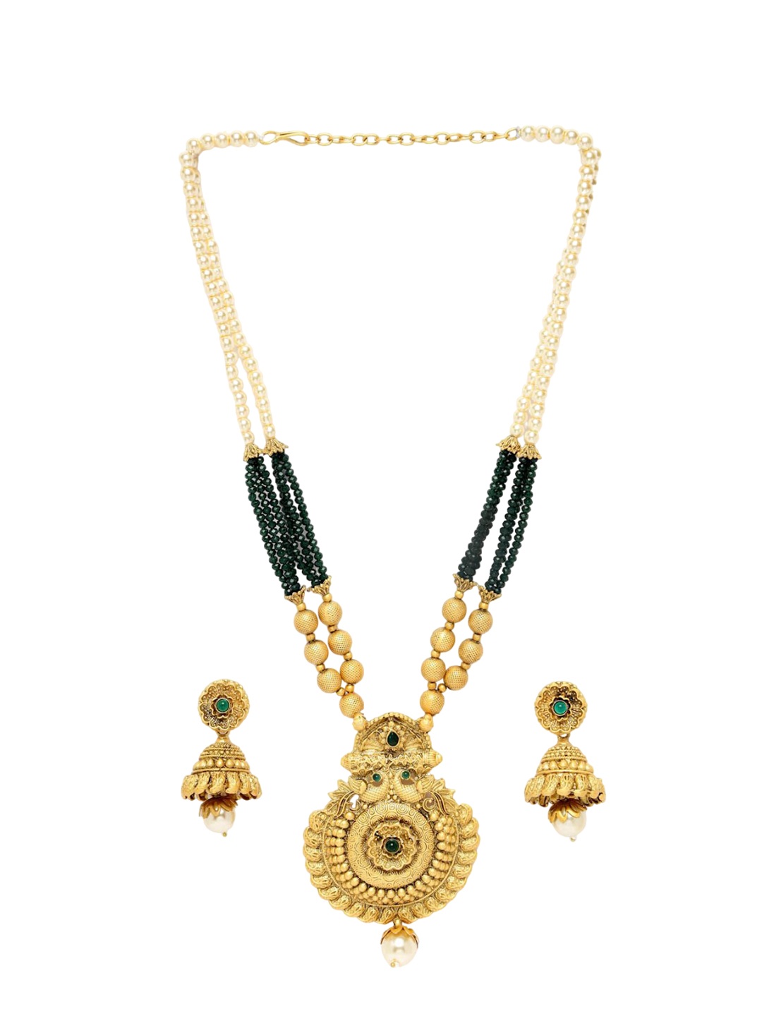 

ADIVA Gold-Plated Stone Necklace and Earrings
