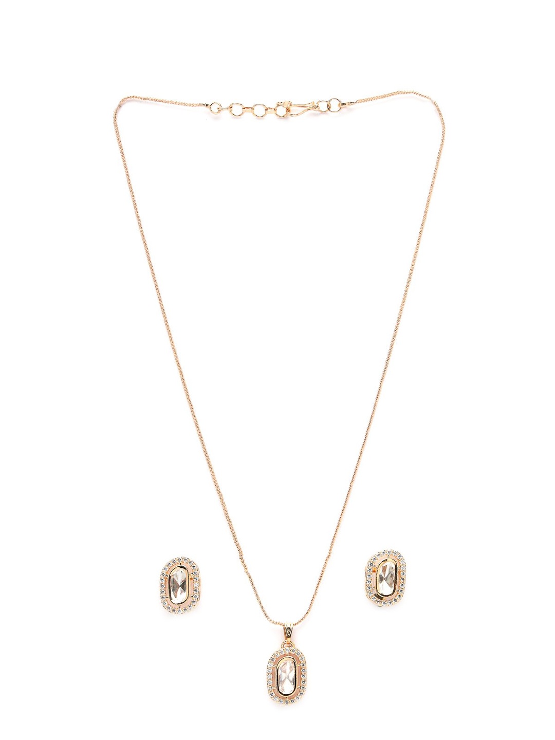 

ADIVA Gold Plated American Diamond Studded Jewellery Set