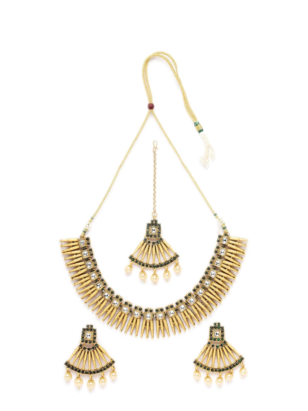 

ADIVA Gold-Plated Stone Studded Handcrafted Jewellery Set