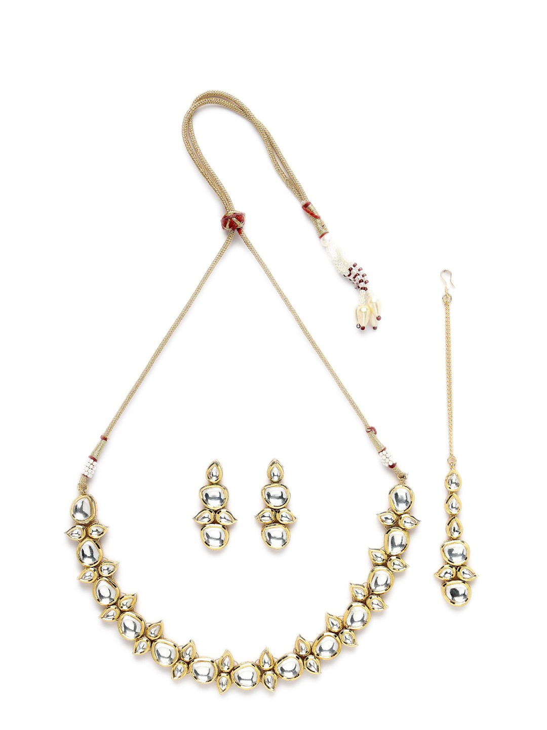 

ADIVA Gold-Plated Kundan-Studded Jewellery Set
