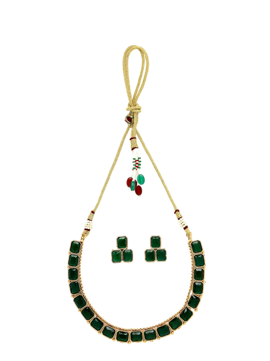 

ADIVA Gold-Plated Stone Studded Jewellery Set
