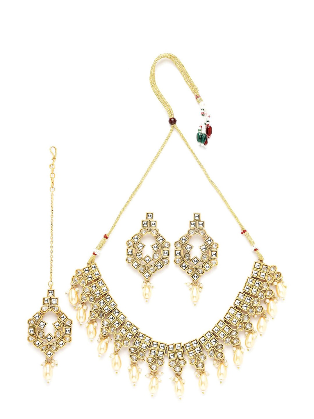 

ADIVA Gold-Plated & Pearl Beaded Jewellery Set
