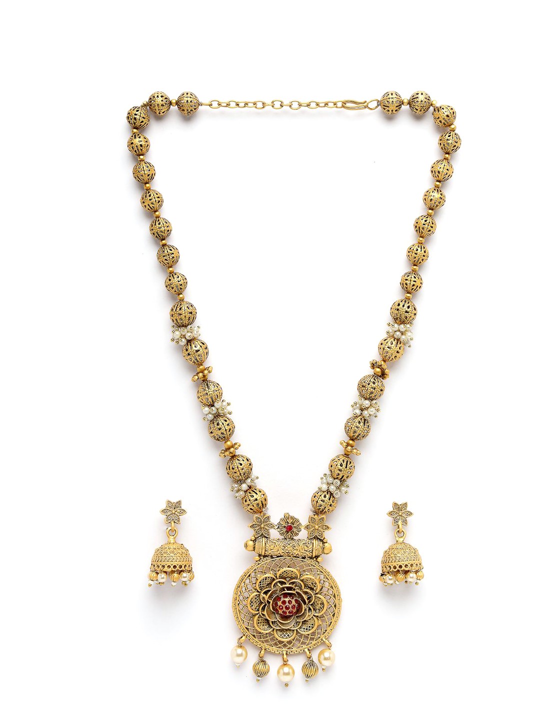 

ADIVA Gold-Plated Necklace and Earrings