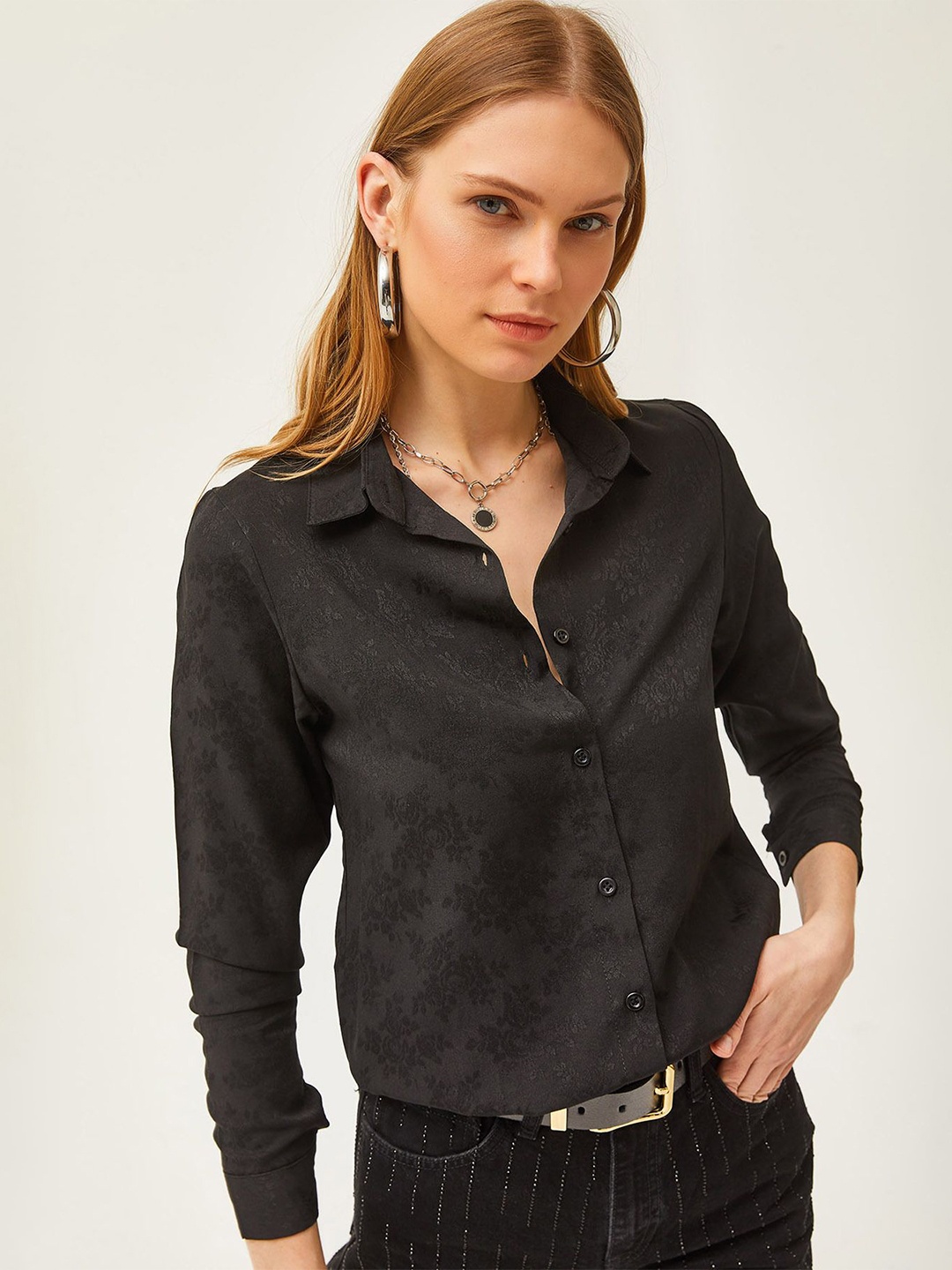 

Olalook Spread Collar Long Sleeves Casual Shirt, Na