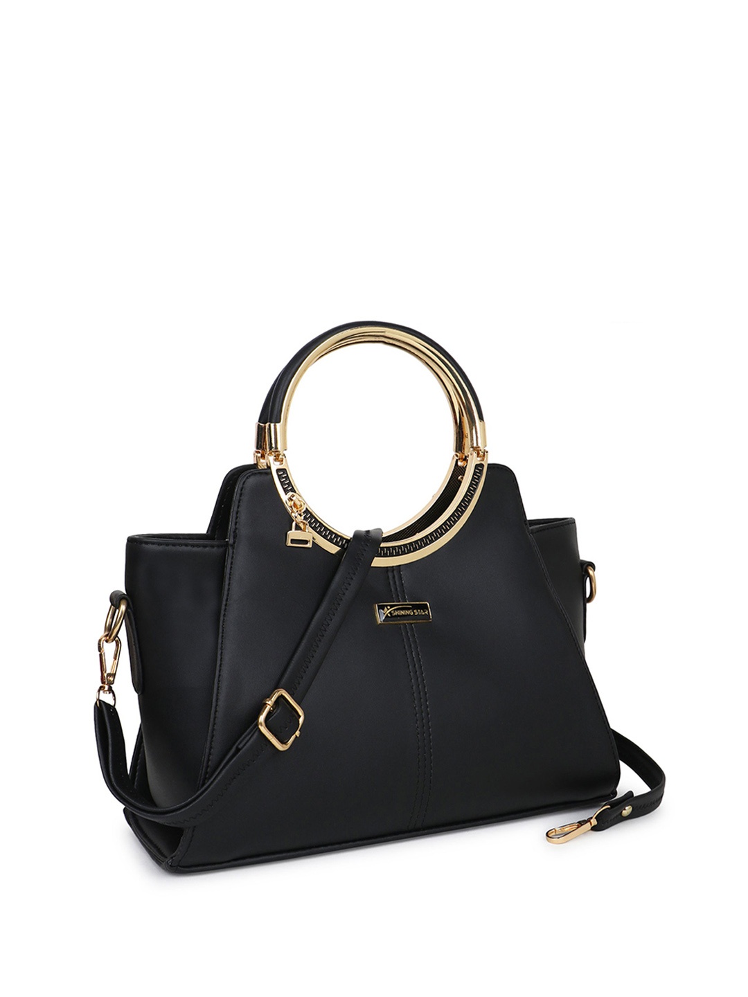 

SHINING STAR Structured Handheld Bag, Black