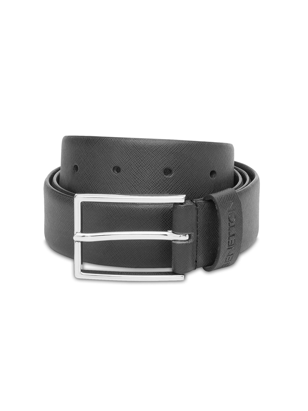 

United Colors of Benetton Men Leather Formal Belt, Black