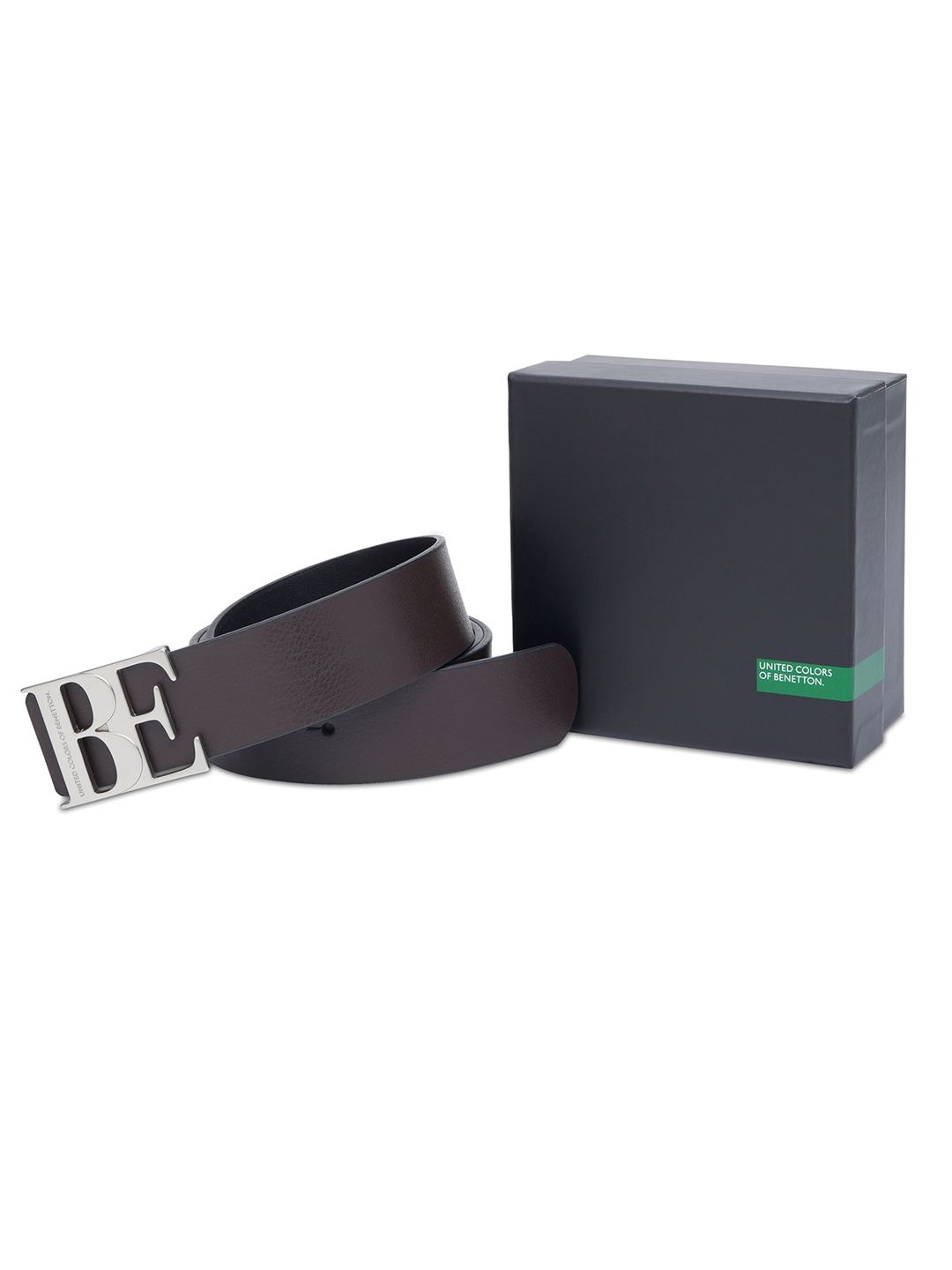 

United Colors of Benetton Men Leather Reversible Formal Belt, Brown