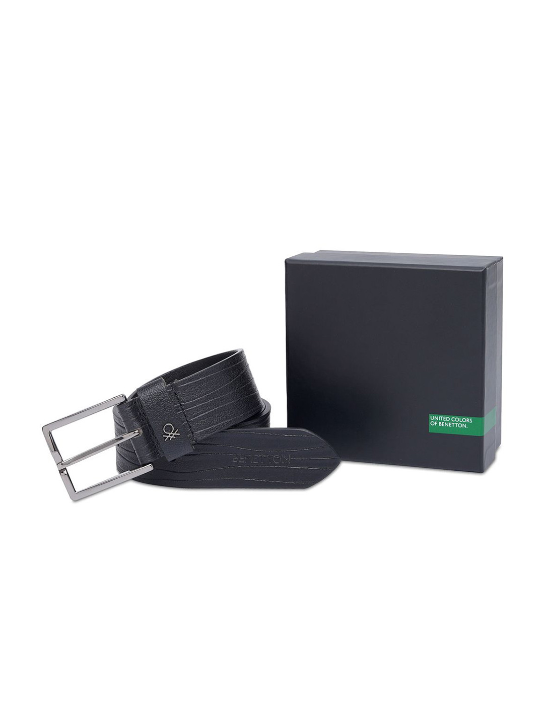 

United Colors of Benetton Men Leather Formal Belt, Black