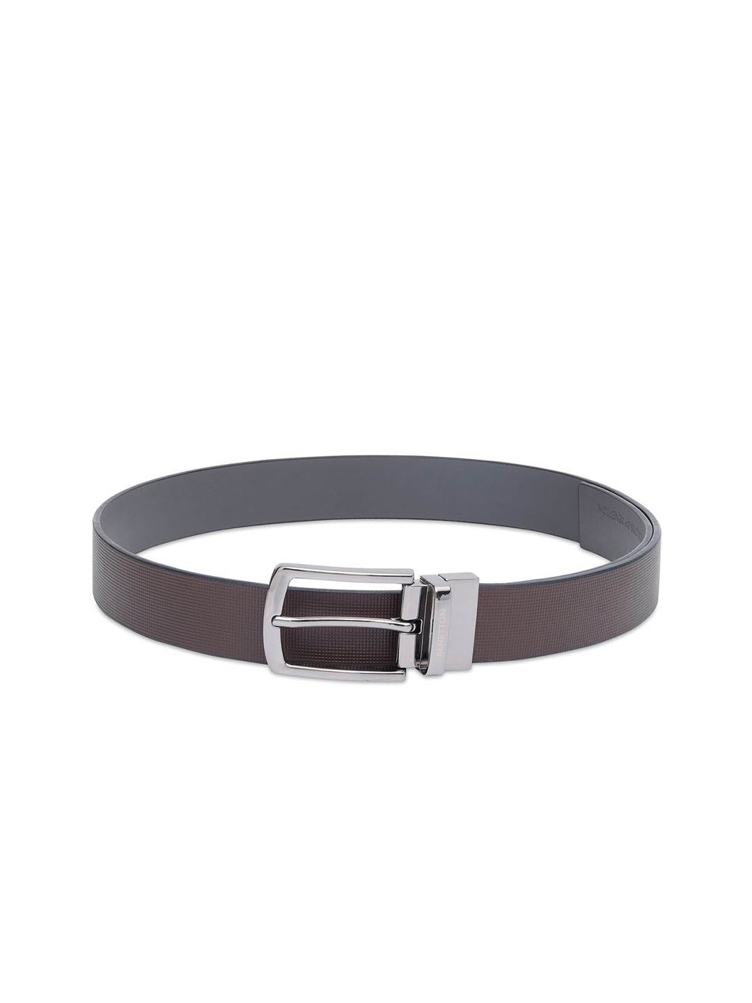 

United Colors of Benetton Men Textured Leather Reversible Belt, Brown