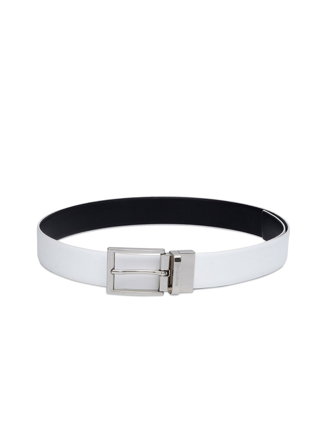 

United Colors of Benetton Men Leather Reversible Belt, White