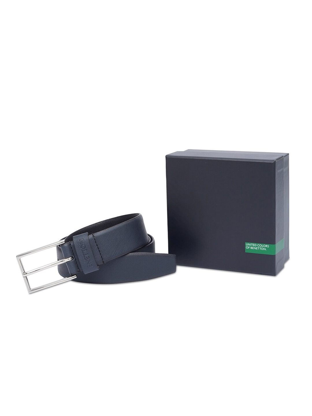 

United Colors of Benetton Men Leather Formal Belt, Navy blue