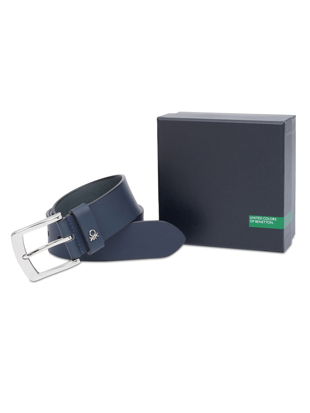 

United Colors of Benetton Men Leather Belt, Navy blue