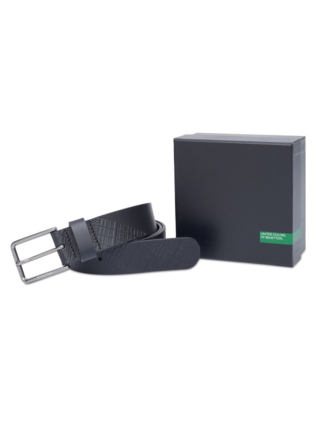 

United Colors of Benetton Men Leather Formal Belt, Black