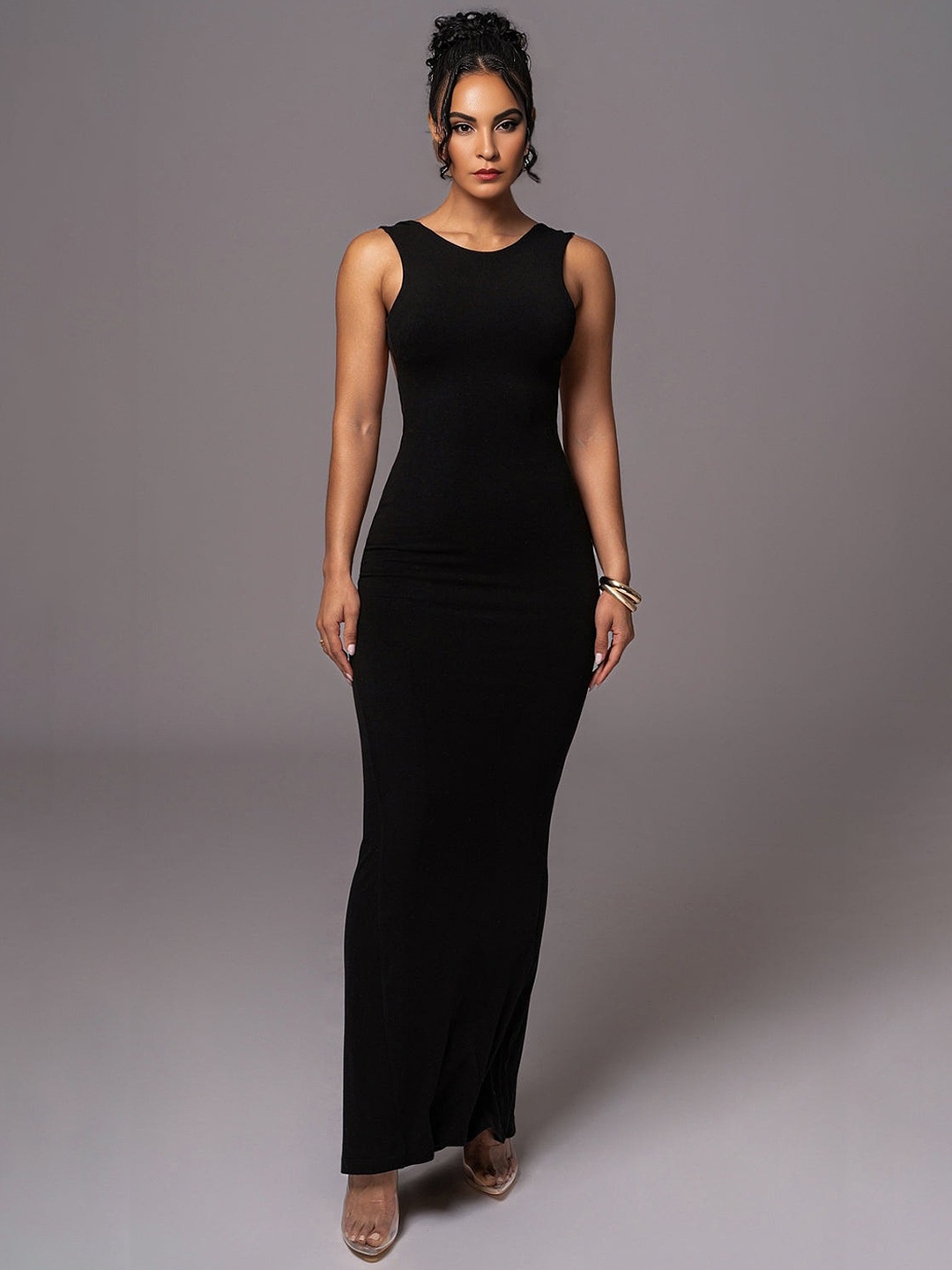 

Bee Boe Women Bodycon Maxi Dress, Black