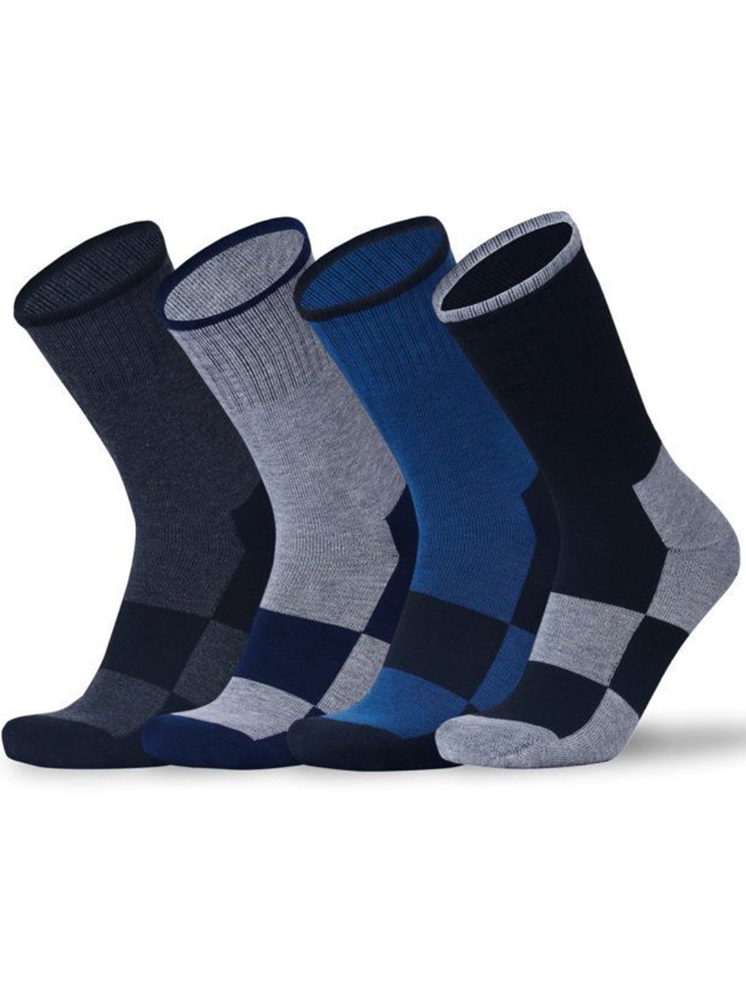 

RC. ROYAL CLASS Men Pack Of 4 Patterned Calf Length Socks, Grey