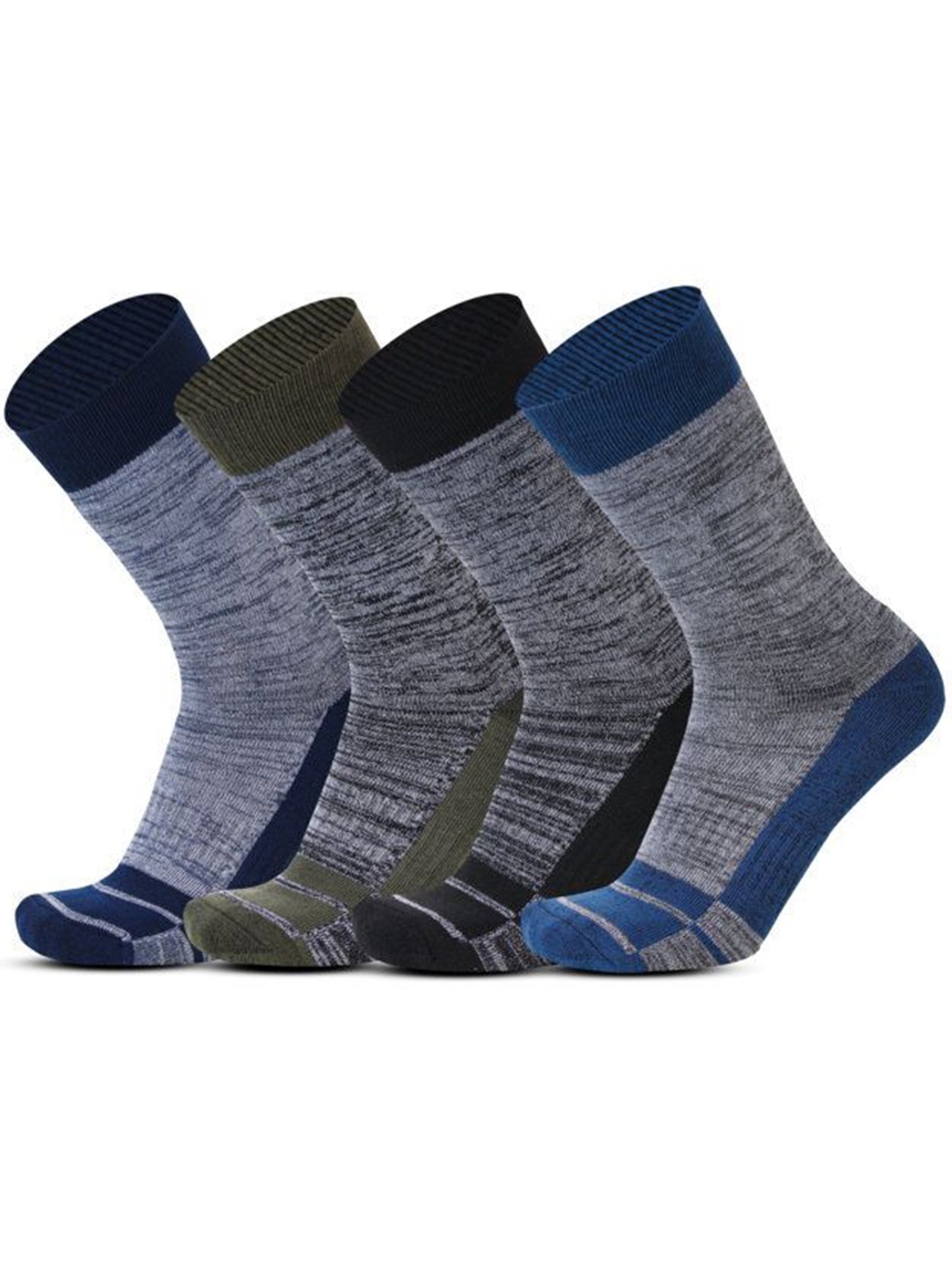

RC. ROYAL CLASS Men Pack Of 4 Patterned Calf Length Socks, Grey