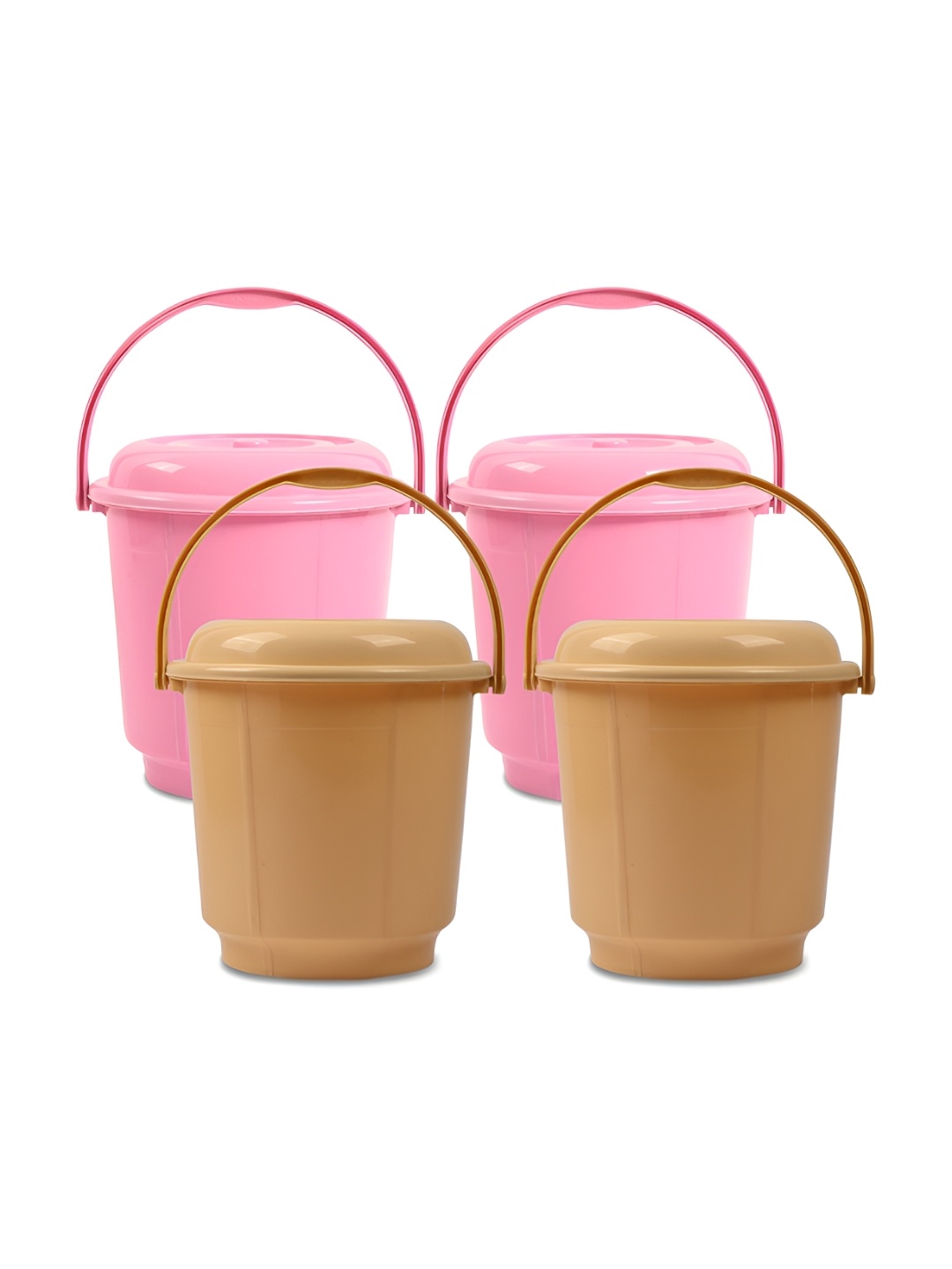

Kuber Industries Pink & Cream 4 Pieces Bath Accessories Set 18L Each