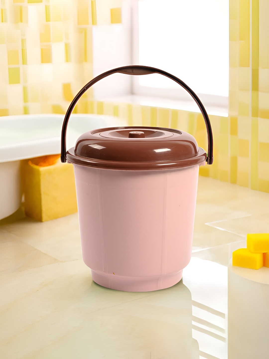 

Kuber Industries Peach-Coloured & Brown Bath Accessories Set