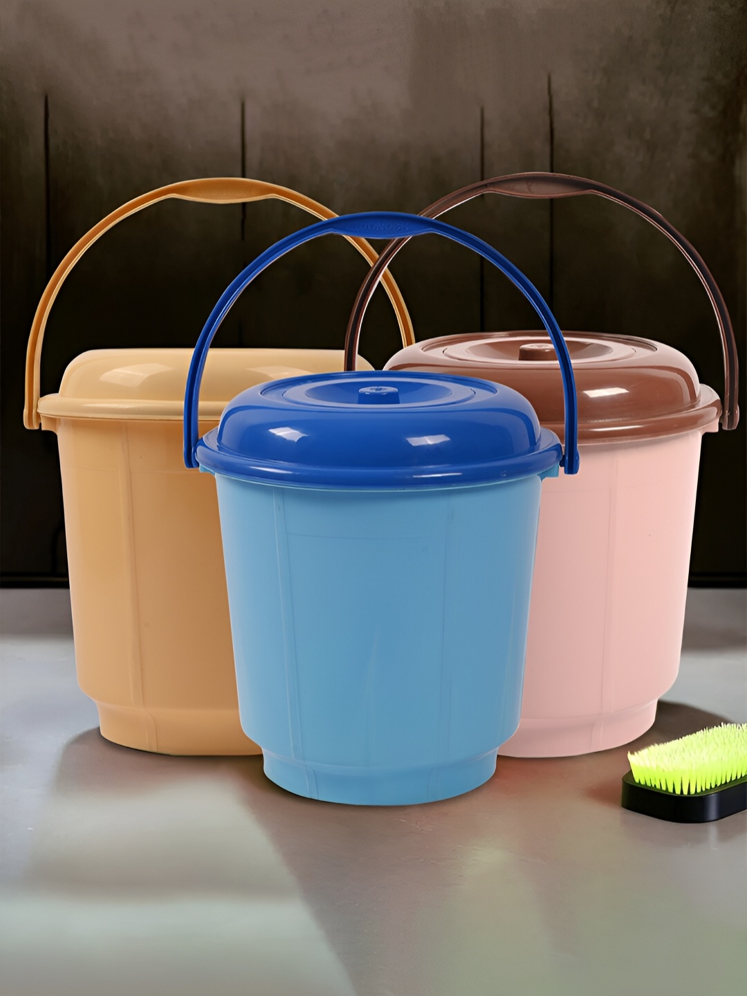 

Kuber Industries Cream-Coloured & Blue 3 Pcs Bath Accessories Set