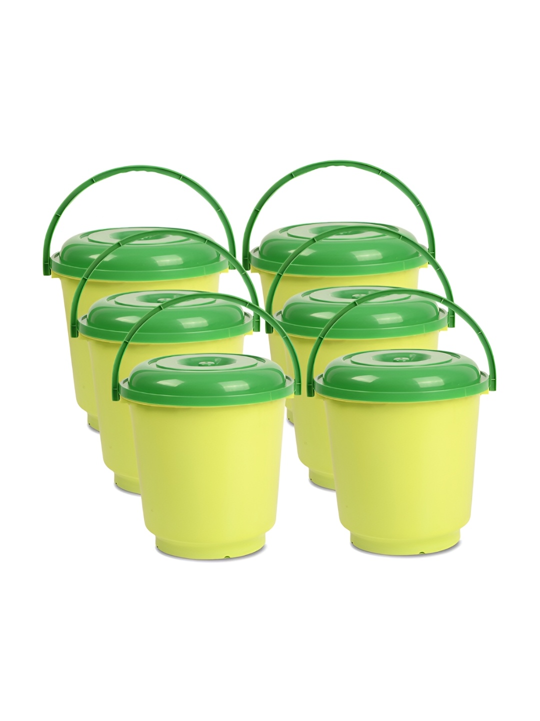 

Kuber Industries Green 6 Pieces Bucket with Lid 18 L